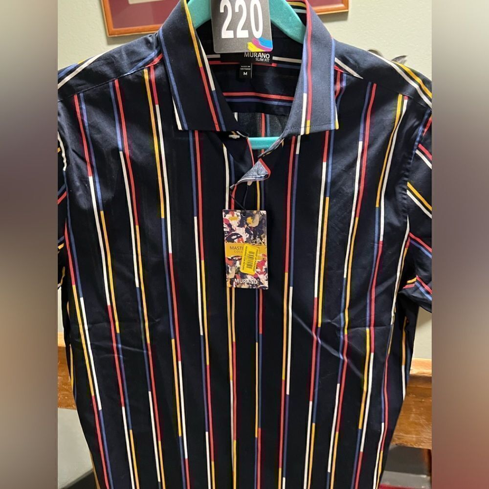 NWT Murano Men's Striped Shirt Medium #220